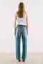 HIGH-WAISTED STRAIGHT-FIT LONG JEANS, BLUE - 6