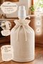 Raw, Natural Fabric, True to Size Water Jug Cover, Dust and Light Protective, Ruched, Vintage Style