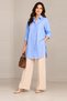 Women's 100% Cotton Oxford Mercerized Tunic Shirt Oversize Long Sleeve Casual Shirt - 3