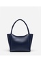 Navy Blue Women's Scarf Zippered Shopper Hand and Shoulder Bag - 4