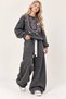 Girls' Gray Oversized Sweatshirt with Bow Detail & Wide-Leg Pants Set, Ages 10-11-12-13-14