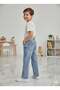 Boys' Cotton Baggy Jeans with Elastic Waistband, Relaxed Fit, Loose-Fitting — Ice Blue - 2