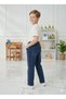 Boys' Cotton Baggy Jeans with Elastic Waistband, Relaxed Fit, Loose-Fitting — Dark Blue - 2
