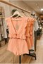 Organic Cotton Muslin Tie-Detail Ruffled Shorts 2-Piece Top and Bottom Set Pajama Set - 4