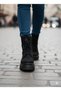 Women's Black Lace-Up Boots
