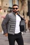 Slim Fit Çelik Örme Erkek Şişme Mont - 4