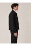 Men's Black-Collar, Double-Pocket, Lined Melton Coat - 2