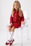 Girls' Red Carmen Tweed Skirt Jacket Top and Bottom Set October 29 Show Outfit - 8