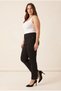 Plus-Size High-Waist Canvas Pants with Elastic Waistband, Black - 4