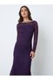 Purple Lace Mermaid Hem Maxi Dress with Embellishment - 2