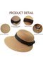 Foldable Straw Sun Hat, Summer Beach Cap, UPF50 UV Packable Straw Hat for Travel - 4
