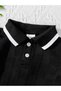 Black Texture Polo Set - 3
