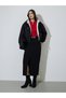 Black Contrast Stitching Faux Fur Lined Regular Fit Jacket - 2