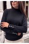 Boat Neck Sweater with Cuff Buttons - 2