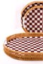 3-Piece Oval Fabric-Lined Wicker Tray Set - Wicker Color