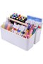 منظم أدوات فنية مع مقبض، منظم أقلام التلوين، منظم تخزين مستلزمات الفنون مع أقسام قابلة للتعديل - 8