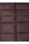 Brown Solid Hooded Padded Gilet - 4