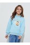 Girls Blue Graphic Print Oversized Hoodie - 3