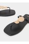 Metal Trim Thong Sandals - 3