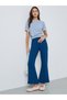Medium Blue Fit and Flare Fleece Leggings - 2