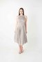 Glittery Fabric Halter Neck Midi Dress - Beige