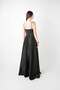 Satin Fabric Drawstring Detailed Strap Evening Dress - Black - 4