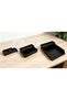 Rectangular Plastic Desk Organizer, Half Accessory Tray, Black - 6