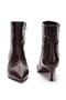 Women's Classic Pointed Toe Boots with Embossed Pattern and Stiletto Heels - 5