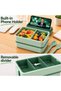 Bento Lunch Box Stackable, 1400ml Bento Box Lunch Containers with 3 Removable Compartments and Cutle - 6
