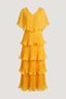 Astra V-Neck Tiered Pleated Long Chiffon Evening Dress - 7