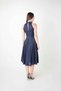 Glittery Fabric Halter Neck Midi Dress - Dark Blue - 4