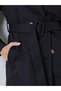 Black Regular Fit Longline Belted Trench Coat - 4