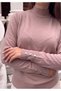 Boat Neck Sweater with Cuff Buttons - 2
