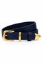 Genuine Leather Women's Belt with Gold Buckle and Metal Tips - 3 cm Belt for Jeans and Cloth Pants - 2