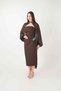 Double Fabric Strapless Pencil Dress with Bolero Detail - Brown - 2