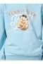 Girls Blue Graphic Print Oversized Hoodie - 4