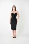 Jersey Fabric Knot Strapless Detailed Pencil Dress - Black