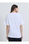 White Floral Graphic Oversized Cotton T-Shirt - 6