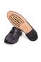 Black Color Laceless Genuine Leather Men's Shoes - 3