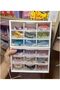 Mini Storage Drawers, Small Desk Organizer, Clear Plastic Craft Organizer - Wall Mountable & Stackab - 7