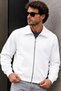 Men's White Jacket with Zipper and Zippered Pockets - 6