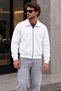 Men's White Jacket with Zipper and Zippered Pockets - 2