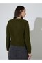 Olive Green Round Neck Long Sleeves Regular Fit Cardiagan - 5