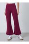 Burgundy Fit and Flare Fleece Leggings