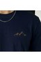 Men's Mountain-Print T-Shirt, 100% Cotton, Regular Fit, Crew Neck, Short-Sleeved - Navy Blue - 2