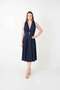 Jersey Fabric Back-Cross Detailed Midi Dress - Dark Blue