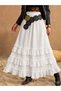 White A-Line Midi Skirt - 3