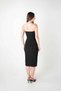 Jersey Fabric Knot Strapless Detailed Pencil Dress - Black - 5