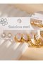 Gold Solid Earrings - 4