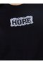 Black Oversized Cotton T-Shirt with Embroidered Slogan - 3